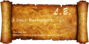 Lincz Bernadett névjegykártya